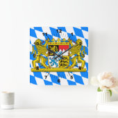 Bavaria-Wappen Quadratische Wanduhr (Zuhause)