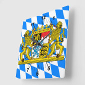 Bavaria-Wappen Quadratische Wanduhr (Winkel)