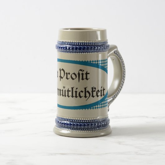 Bavarian beer toast Gemütlichkeit Prosit Bierglas (VorderseiteRechts)