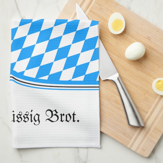 Bavarian Blue White Geschirrtuch (Viertel Falte)