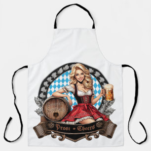 Bavarian Festivals blondes Dirndl mit Prost Cheers Schürze