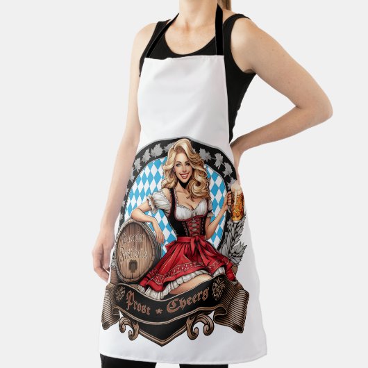 Bavarian Festivals blondes Dirndl mit Prost Cheers Schürze (InSitu)