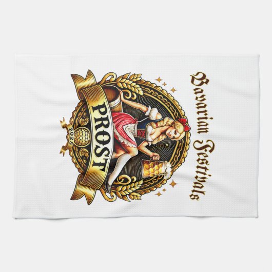 Bavarian Festivals - Dirndl 2025 Geschirrtuch (Horizontal)