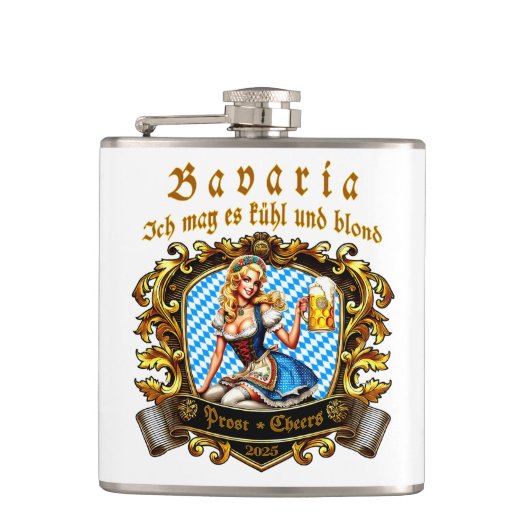 Bavarian Festivals - Prost -  Kirchweih 2025 Flachmann (Vorderseite)