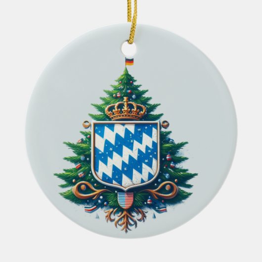 BAVARIAN FLAG INSPIRIERT KERAMIK ORNAMENT (Vorne)