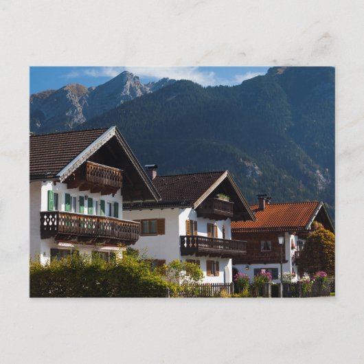 Bavarian Graffito Gebäude Postkarte (Vorderseite)
