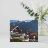 Bavarian Graffito Gebäude Postkarte (Stehend Vorderseite)