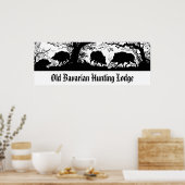 Bavarian Hunting Lodge - Wild Boar, Wildschwein Poster (Küche)