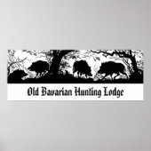 Bavarian Hunting Lodge - Wild Boar, Wildschwein Poster (Vorne)