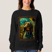 Bavarian Mountain Scent Hound Painting Sunflower F Sweatshirt (Vorderseite)