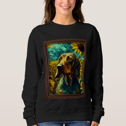 Bavarian Mountain Scent Hound Painting Sunflower F Sweatshirt (Vorderseite)