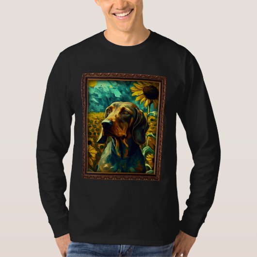 Bavarian Mountain Scent Hound Painting Sunflower F T-Shirt (Vorderseite)