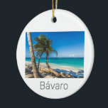 Bavaro Beach Caribbean Dominican Republic Souvenir Keramik Ornament<br><div class="desc">Bavaro beach with palm tree Punta Cana in the Caribbean in the Dominican Republic panorama souvenir for beach holiday. Bavaro Beach with palm trees in the Dominican Republic souvenir for the ocean and beach. Bávaro Beach Lifestyle for Backpackers and Caribbean Trips. Bavaro Beach in Caribbean and Dominican Republic design souvenir....</div>