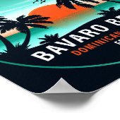 Bavaro Beach Dominican Retro Sunset Souvenir 60er Poster (Ecke)
