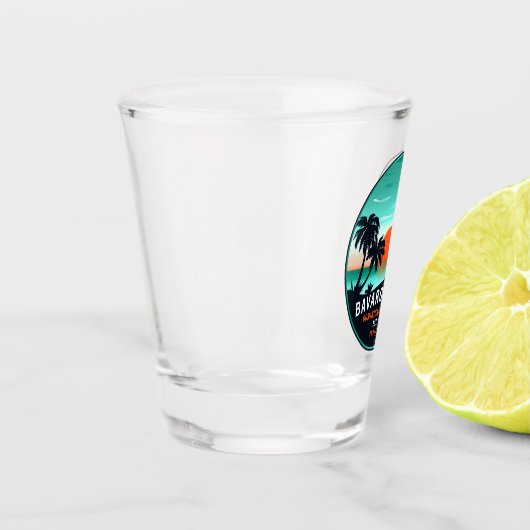 Bavaro Beach Dominican Retro Sunset Souvenir 60er Schnapsglas (Links)