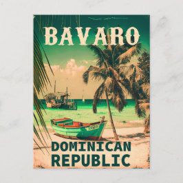 Bavaro Beach Dominikanische Republik Retro Souveni Postkarte