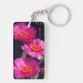 Bavertail-Kakteen Blume 2 Schlüsselanhänger (Rückseite)