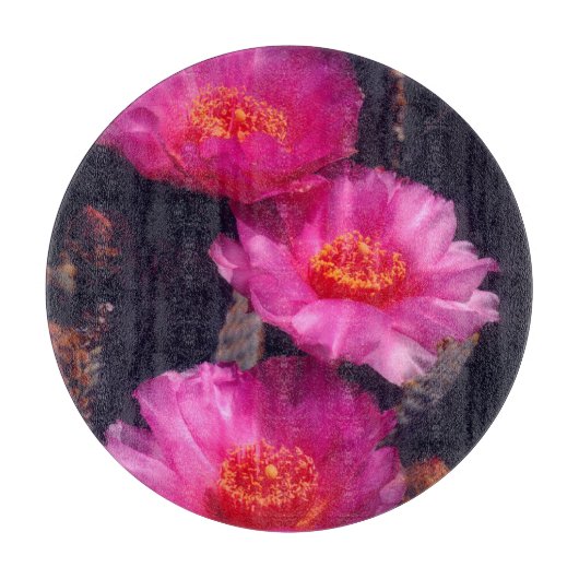Bavertail-Kakteen Blume 2 Schneidebrett (Vorderseite)
