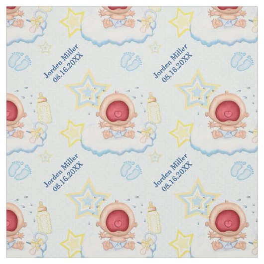 Bawling Baby Boy - Benutzerdefinierter Text Stoff (Muster)