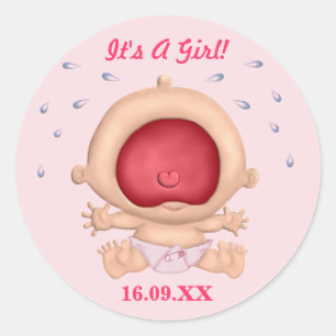 Bawling Baby Es ist ein Girl-Sticker Runder Aufkleber