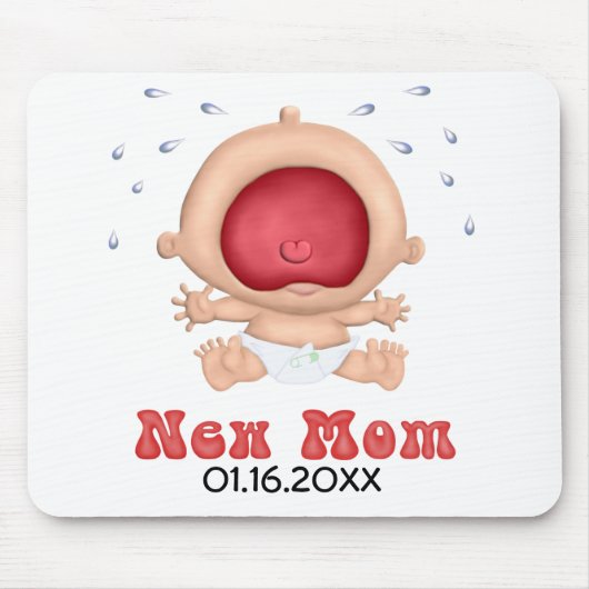 Bawling Baby - Junge Mutter - Anpassen Mousepad (Vorne)