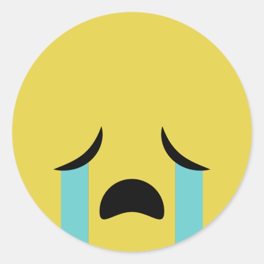 Bawling Emoji Runder Aufkleber (Vorderseite)