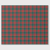 Baxter Clan Tartan Red and Dark Green Kariert Geschenkpapier (Flach)