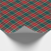 Baxter Clan Tartan Red and Dark Green Kariert Geschenkpapier (Ecke)