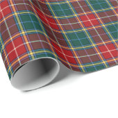 Baxter Clan Tartan Red and Dark Green Kariert Geschenkpapier (Rolleneckpunkt)