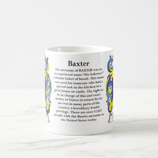 Baxter-Familienwappen-Tasse Kaffeetasse (Mittel)
