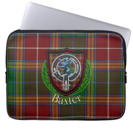 Baxter-Schottischer-Clan-Tartan und -Wappen Laptopschutzhülle