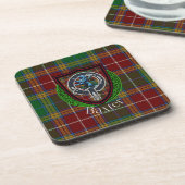 Baxter-Schottischer-Clan-Tartan & -Wappen Getränkeuntersetzer (Linke Seite)