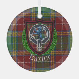 Baxter-Schottischer-Clan-Tartan & -Wappen Ornament Aus Glas