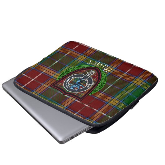 Baxter Scottish Clan Tartan and Crest Laptopschutzhülle (Vorne Knopf)