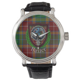 Baxter Scottish Clan Tartan & Crest Armbanduhr