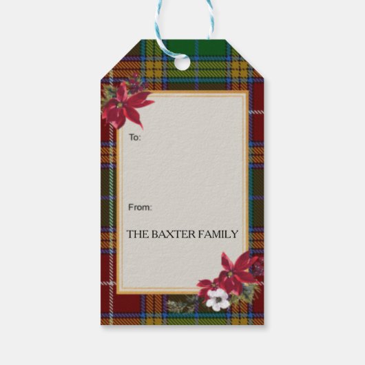 Baxter Scottish Clan Tartan & Crest Geschenkanhänger (Rückseite)