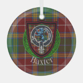 Baxter Scottish Clan Tartan & Crest Ornament Aus Glas (Vorderseite)