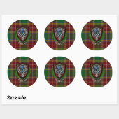 Baxter Scottish Clan Tartan & Crest Runder Aufkleber (Blatt)