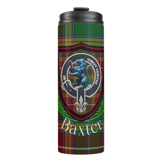 Baxter Scottish Clan Tartan & Crest Thermosbecher (Vorderseite)