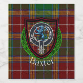 Baxter Scottish Clan Tartan & Crest Weinetikett (Einzelnes Label)