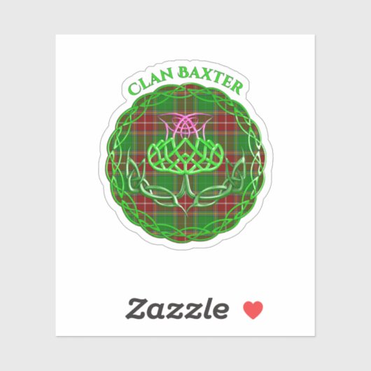 Baxter Scottish Tartan Celtic Thistle Aufkleber (Blatt)