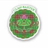 Baxter Scottish Tartan Celtic Thistle Aufkleber (Vorderseite)