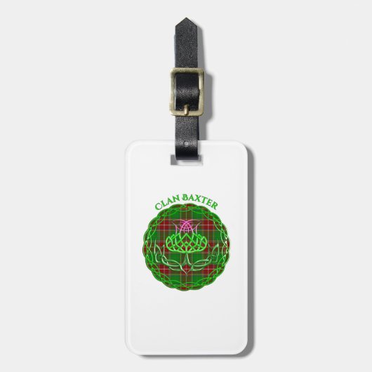Baxter Scottish Tartan Celtic Thistle Gepäckanhänger (Vorderseite vertikal)