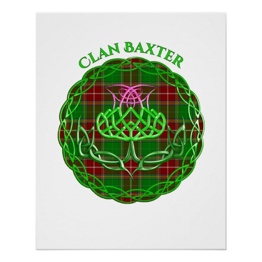 Baxter Scottish Tartan Celtic Thistle Poster (Vorderseite)