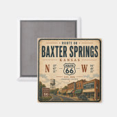 Baxter Springs Highway Heritage Tribute Magnet (Vorderseite/Rückseite)