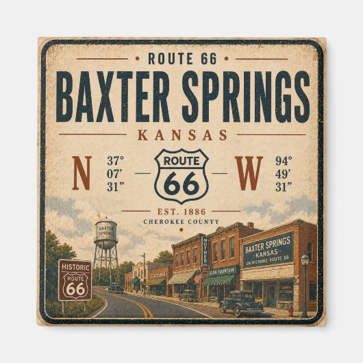 Baxter Springs Highway Heritage Tribute Magnet (Vorne)
