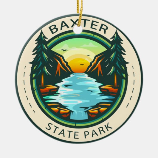 Baxter Staat Park Maine Abzeichen Keramik Ornament (Vorne)