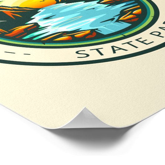 Baxter Staat Park Maine Abzeichen Poster (Ecke)