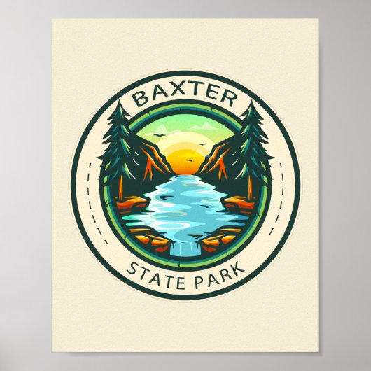 Baxter Staat Park Maine Abzeichen Poster (Vorne)