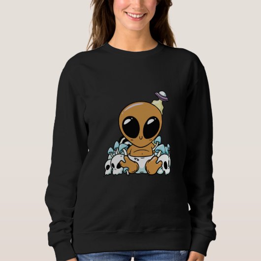 bay alien space aliens cute ufo sweatshirt (Vorderseite)